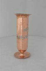 Victoria Taxco Copper & Applied Silver Vase 1960