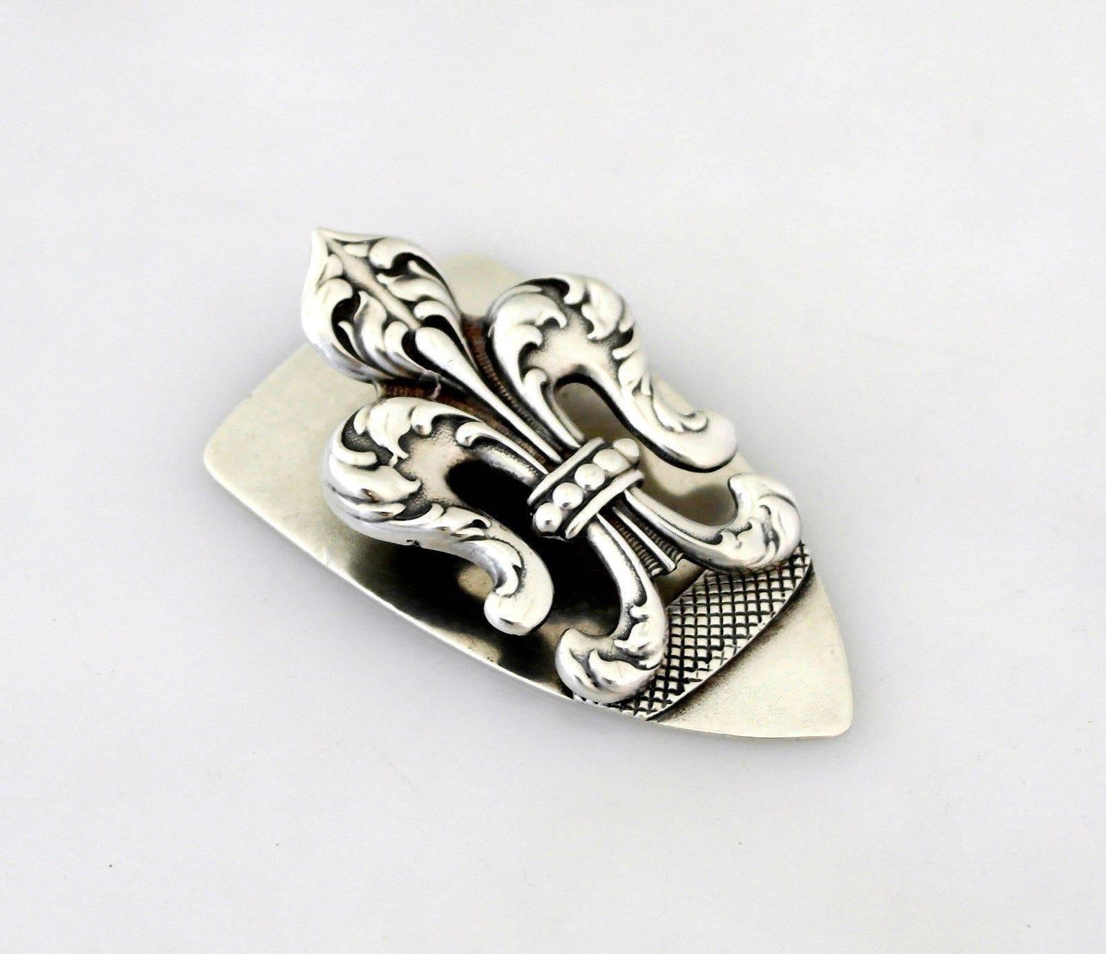 Early 20th Century George Shiebler for Tiffany Sterling Silver Fleur-de-Lis Document Clip