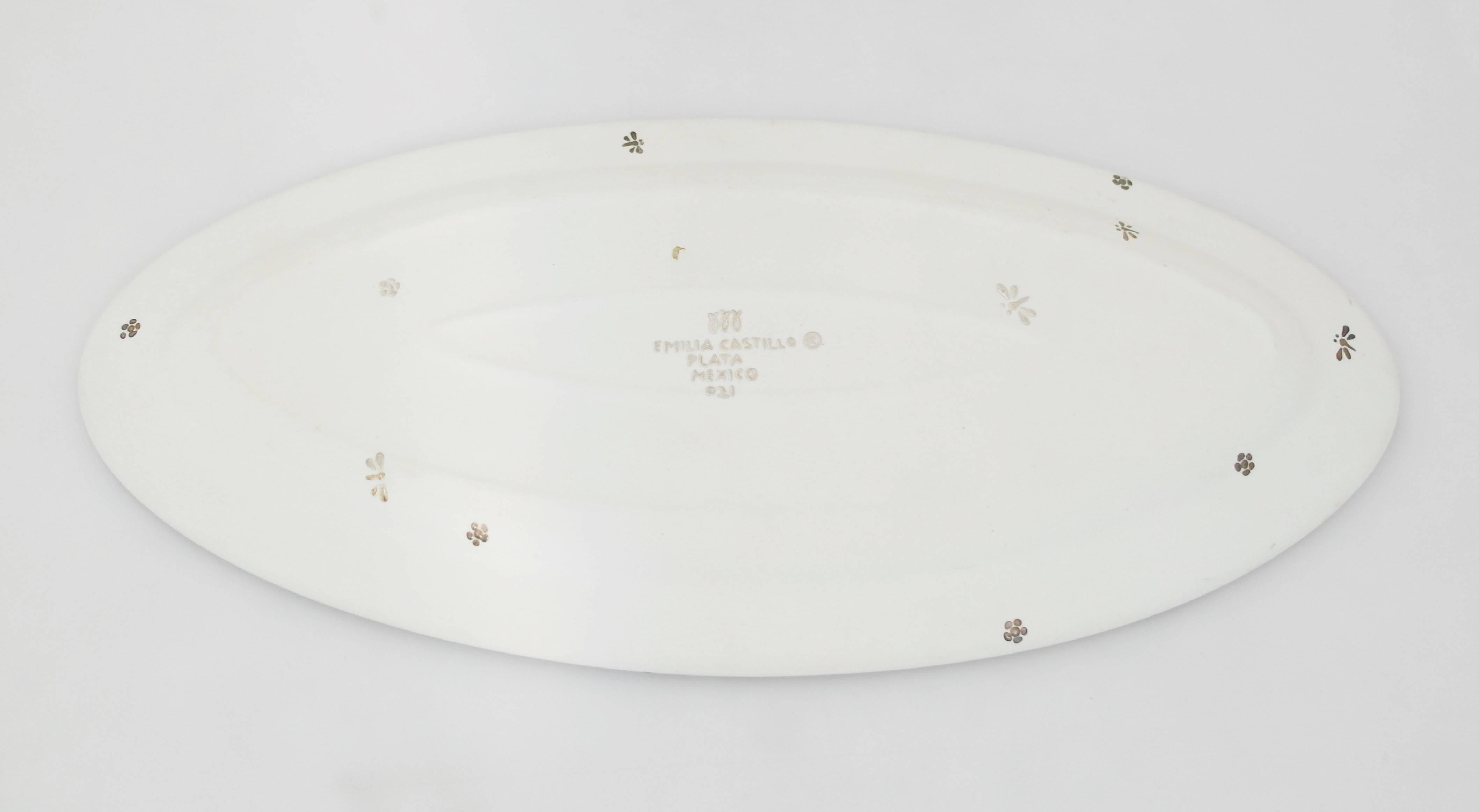 Emilia Castillo Ceramic Plate with Sterling Silver Overlay 1