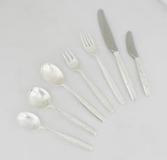 Impt, Rare Raymond Loewy Wallace Sterling Silver 1957 Discovery Flatware Set