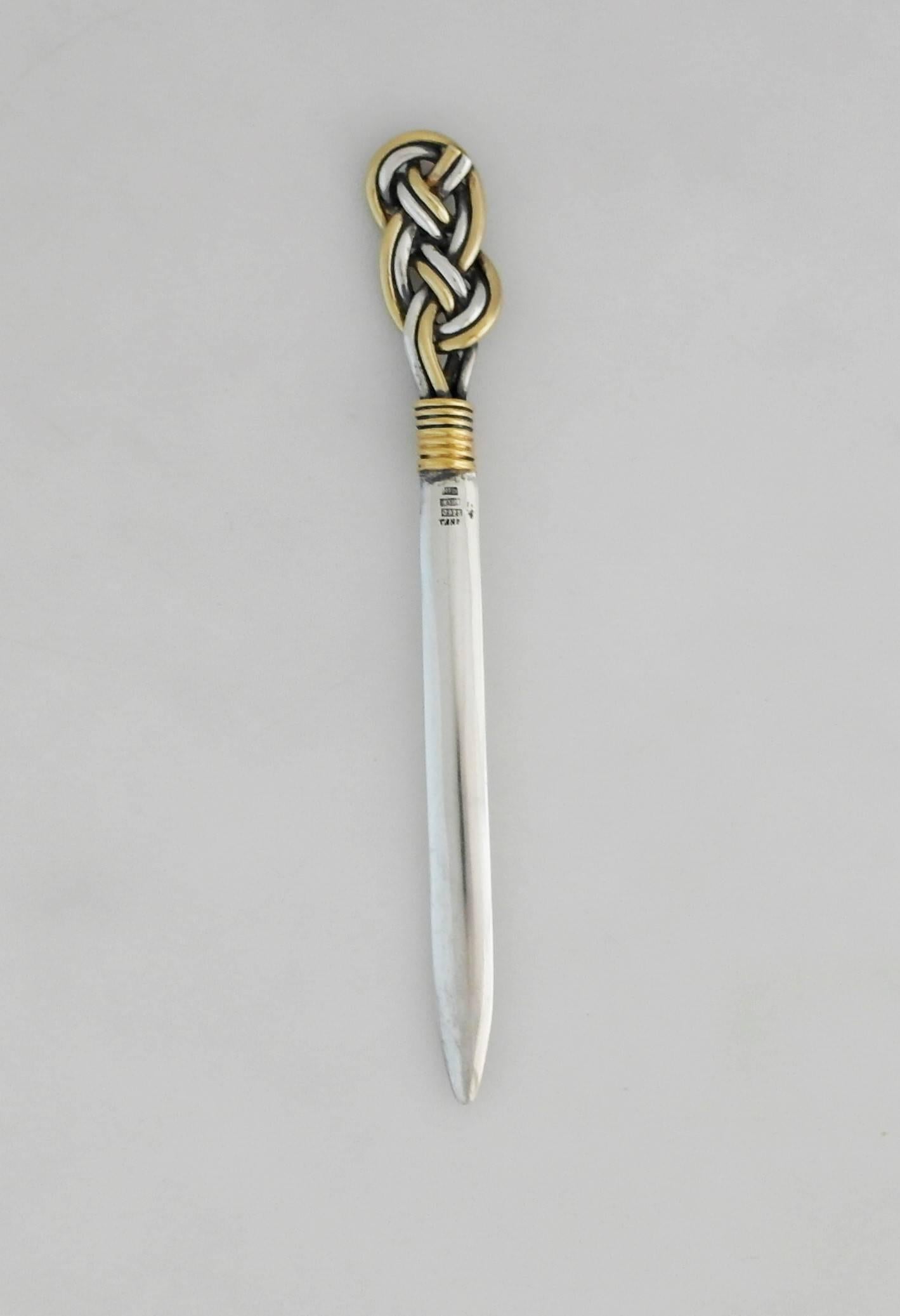Mid-20th Century Tane Sterling Silver Gilded Letter Opener