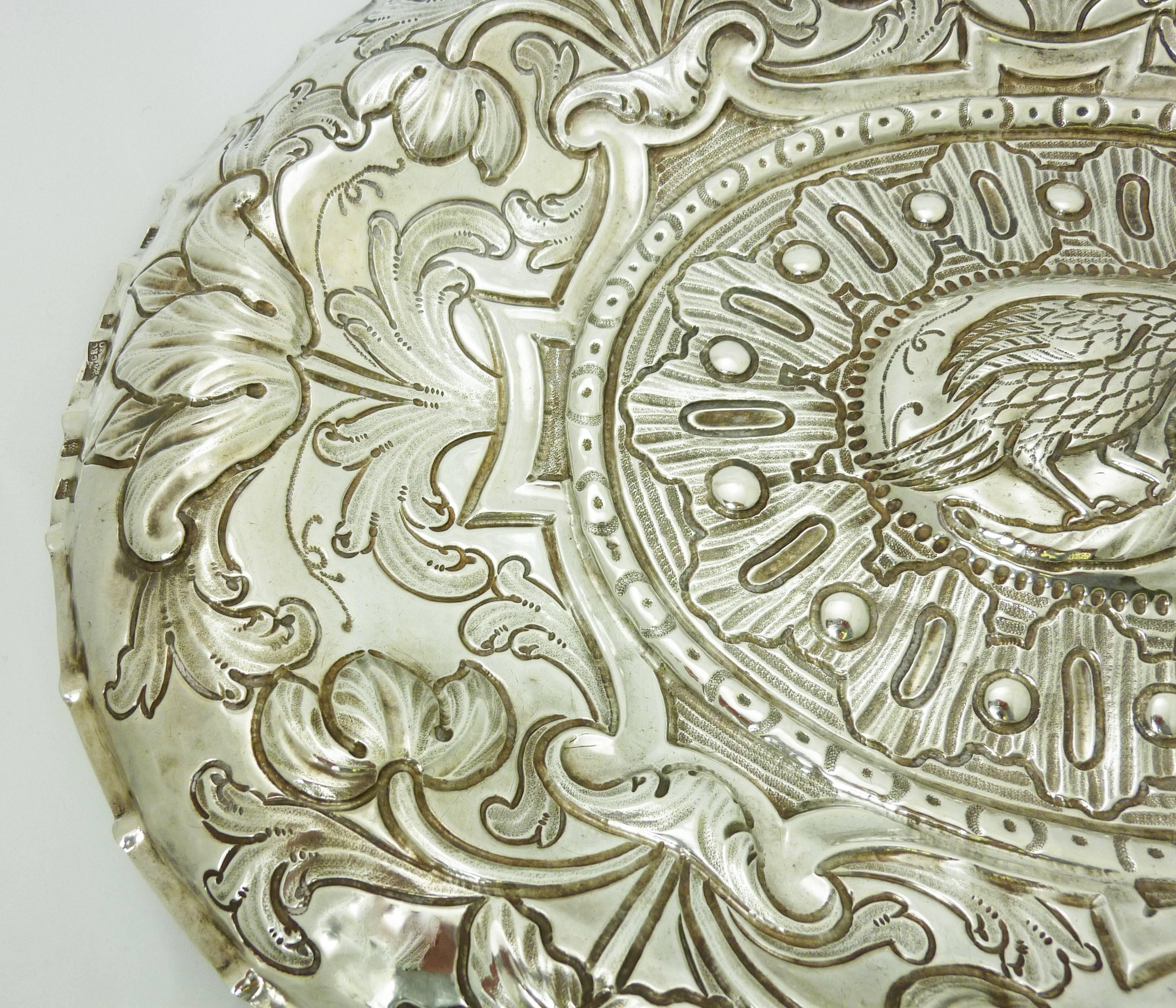 18th Century Spanish Colonial Large Silver Dish In Excellent Condition In New York, NY