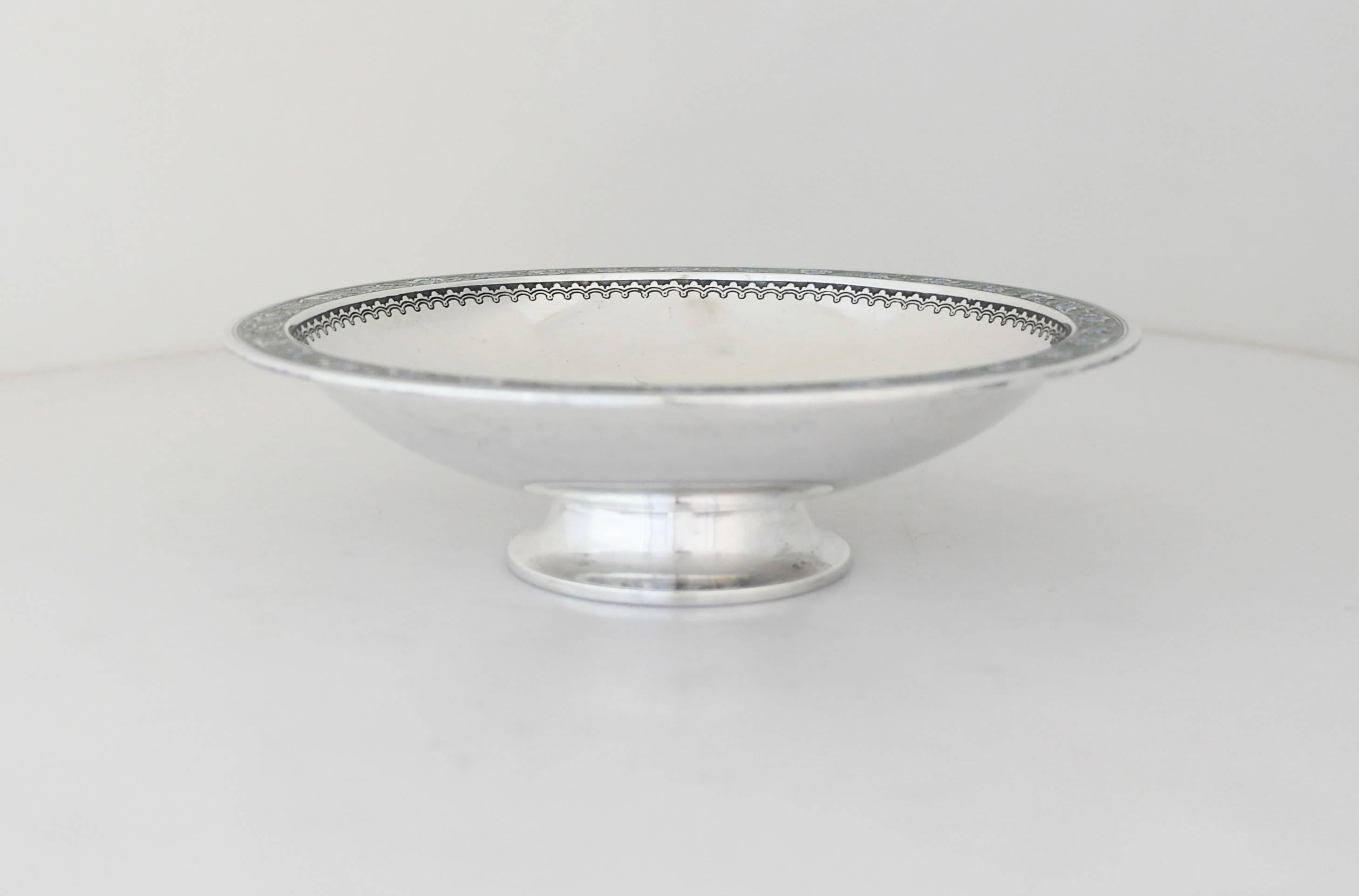 Spectacular Tiffany & Co Art Deco Sterling Silver & Enamel Centerpiece Bowl 1920 In Excellent Condition In New York, NY