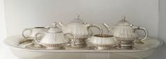 SUPERB Museum Quality ART DECO Sterling Silver Tea and Coffee Set, circa 1928