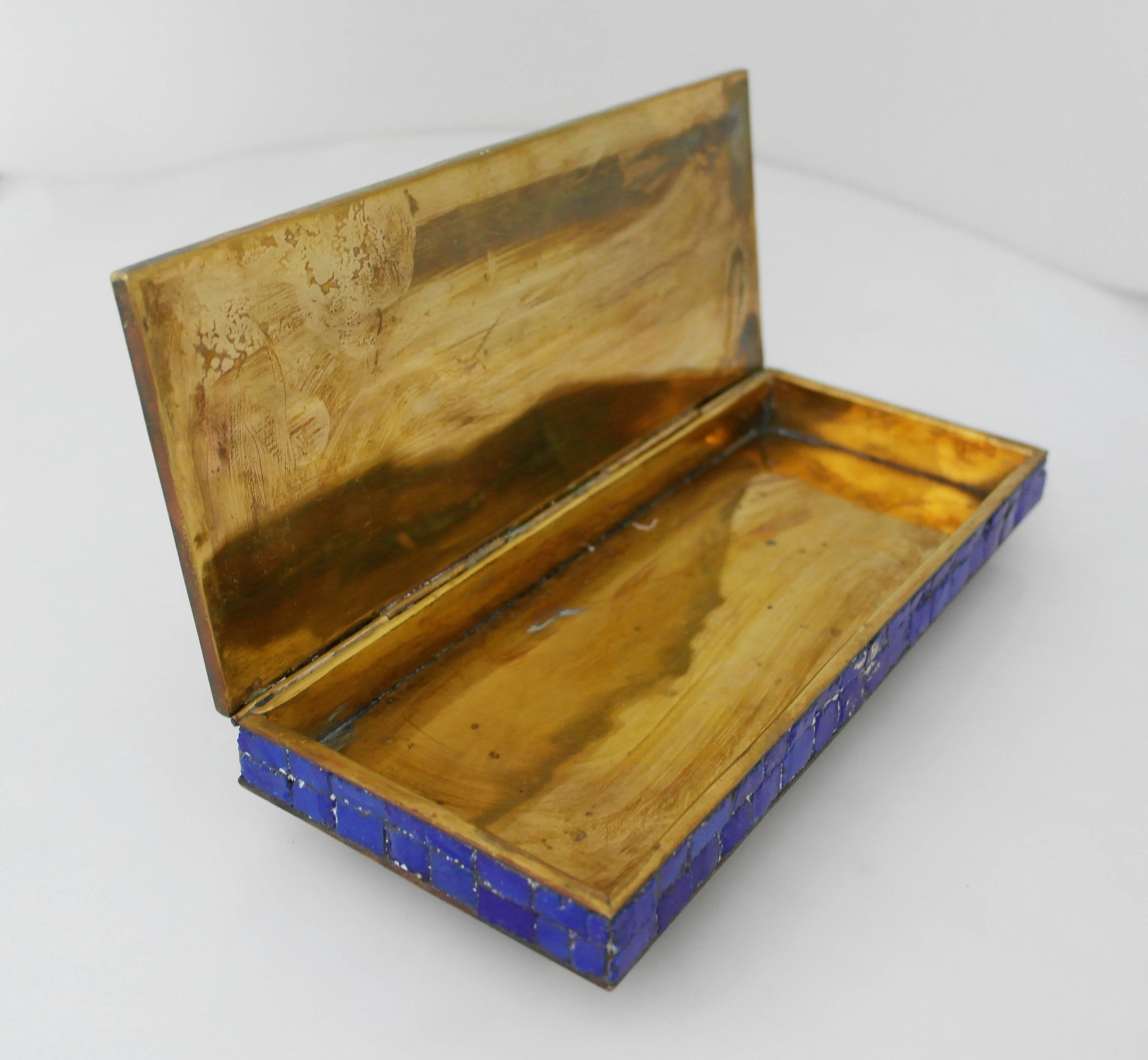 Salvador Teran Brass Mosaic Box For Sale 3