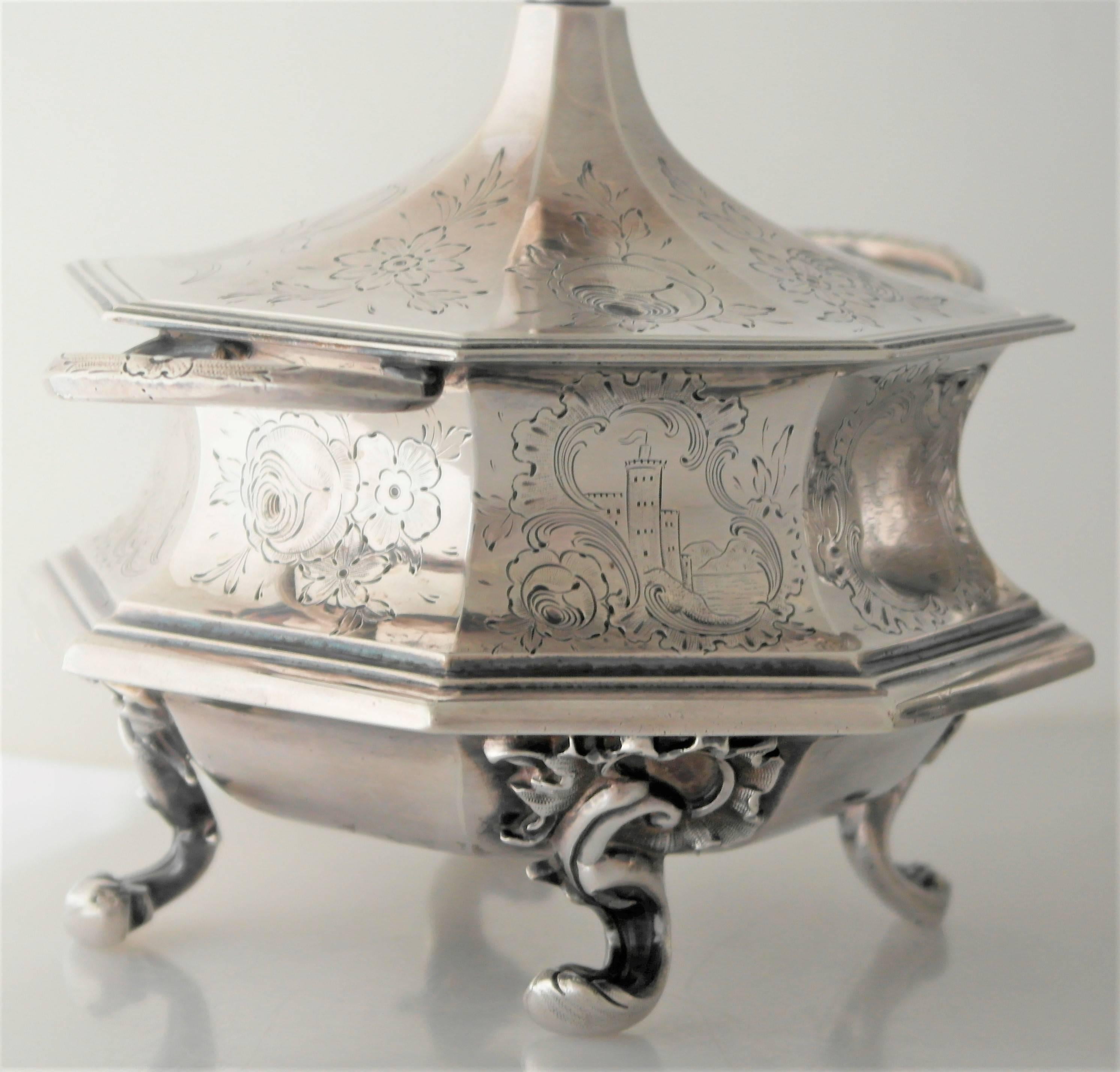 RARE, MUSEUM QUALITY Chinoiserie Coffe Tea Set Moore TIFFANY Coin Silver, 1845 For Sale 2