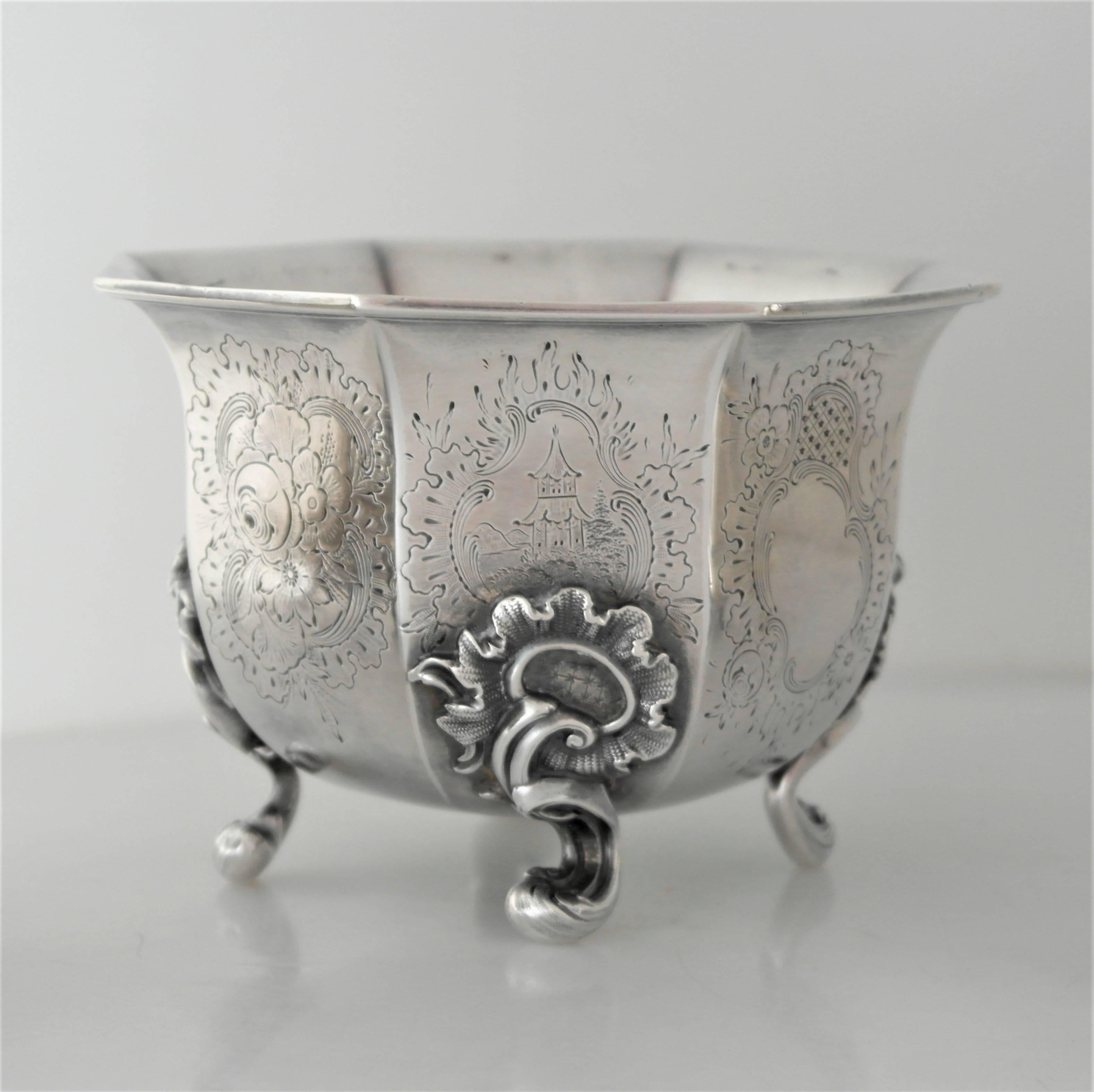 RARE, MUSEUM QUALITY Chinoiserie Coffe Tea Set Moore TIFFANY Coin Silver, 1845 For Sale 3