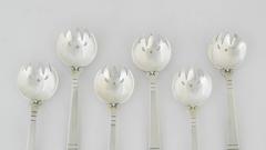 Rarest Aguilar Sterling Ice Cream Forks/Spoons, Aztec Pattern