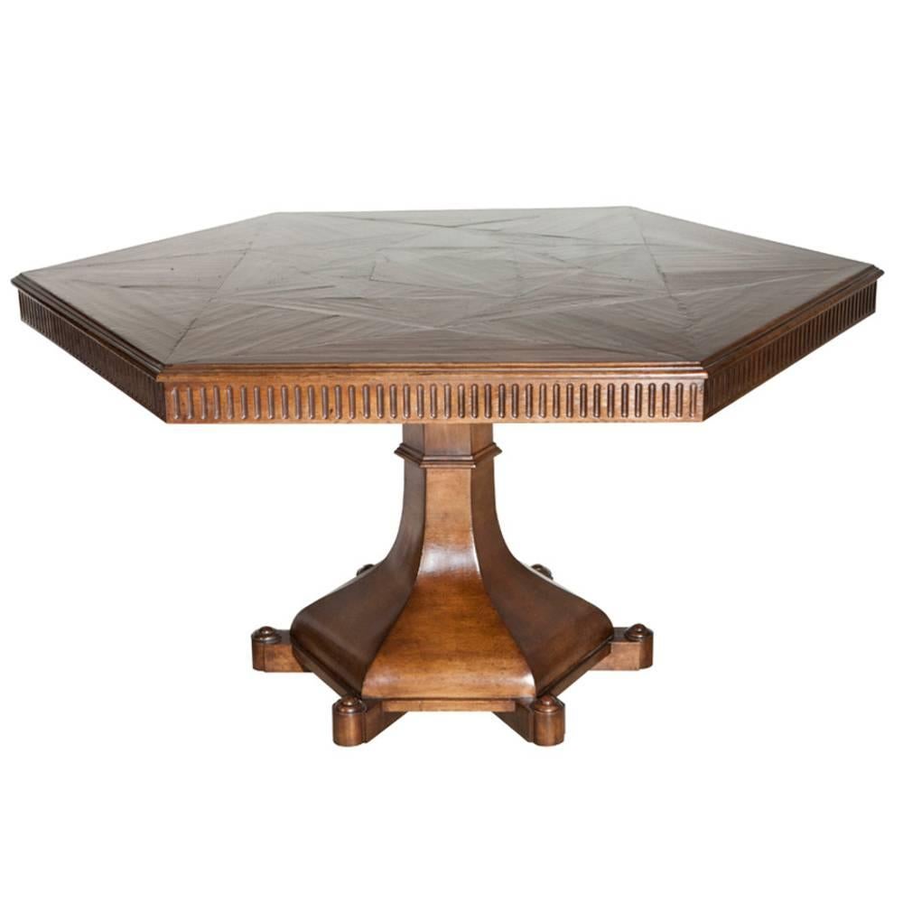Harbinger Perlin Walnut Pedestal Dining Table For Sale