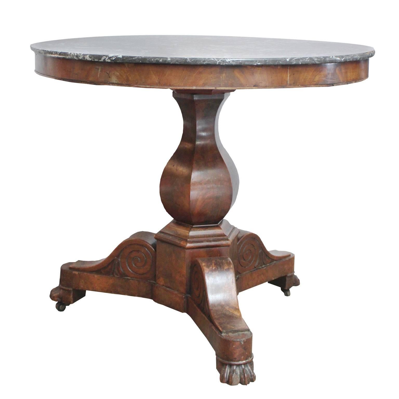 Marble Top Pedestal Table