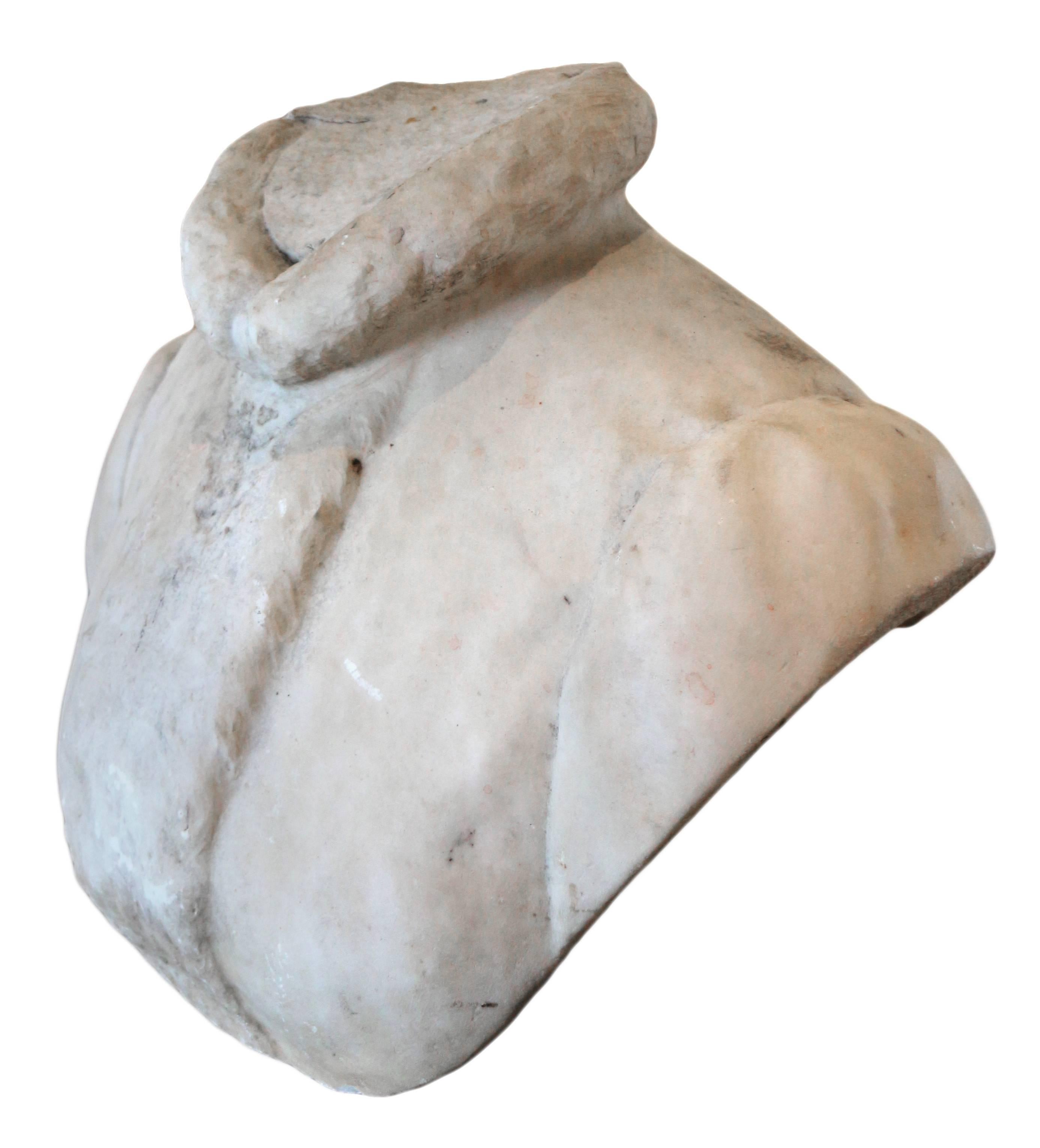 Marble headless bust.