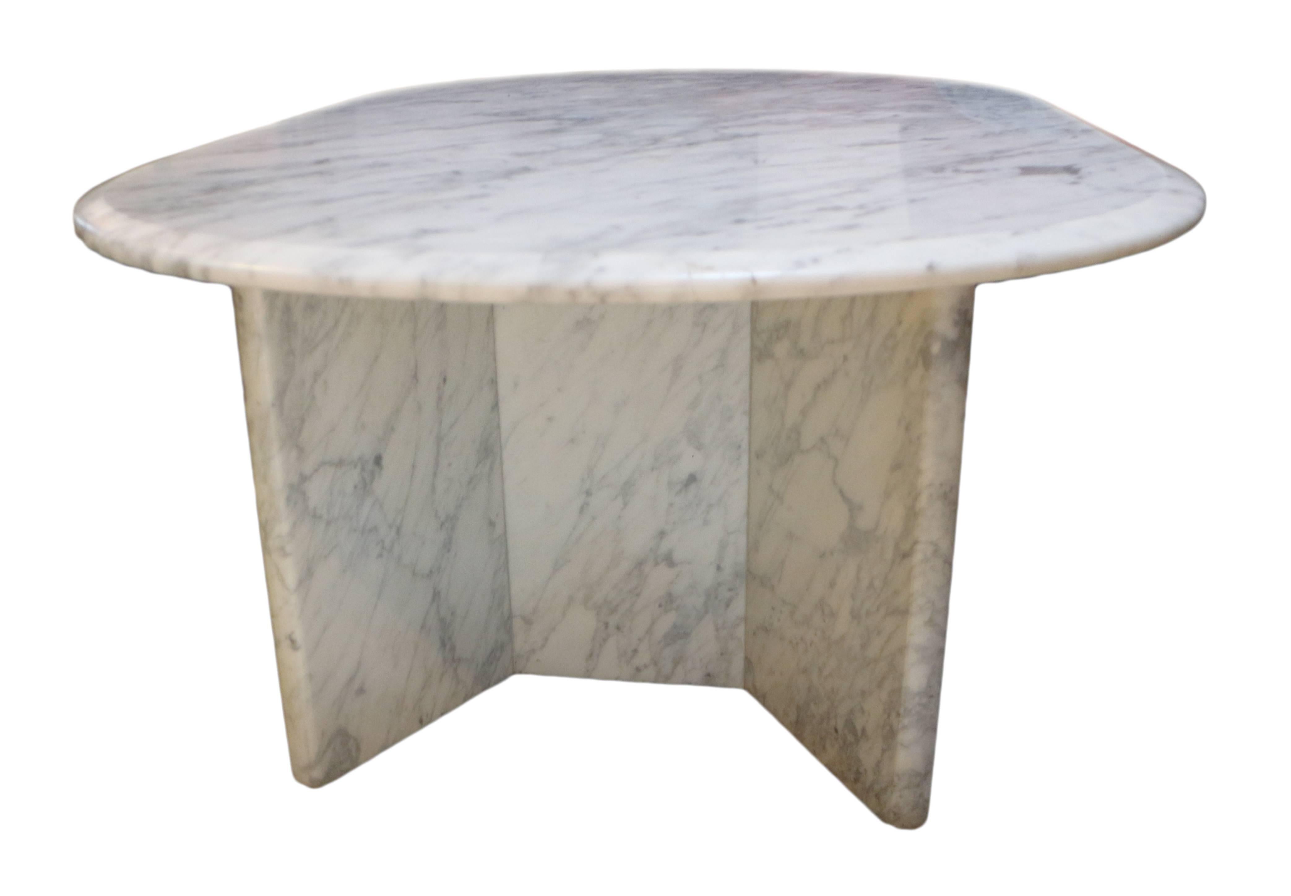 French Carrara Marble Oval Table