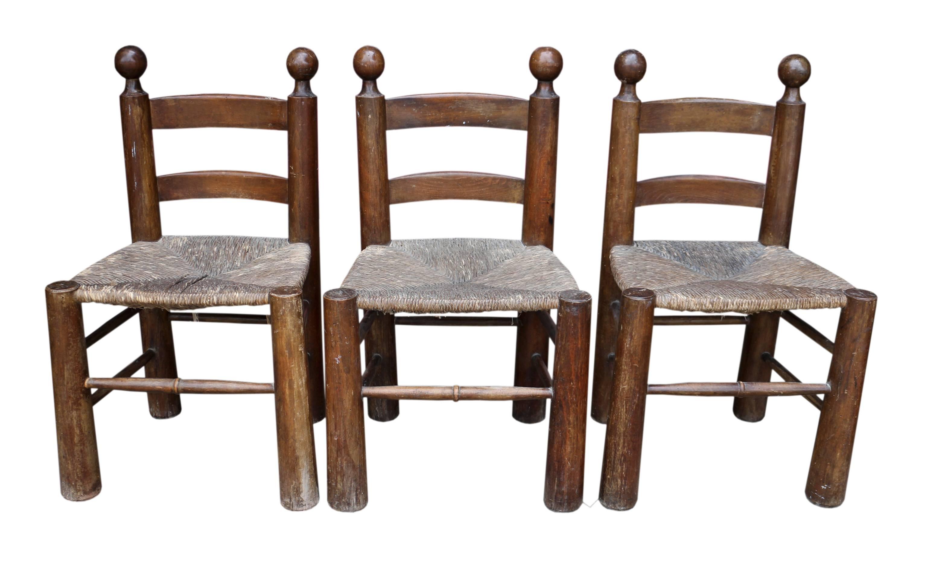 20th Century Six Rustic Chairs For Sale