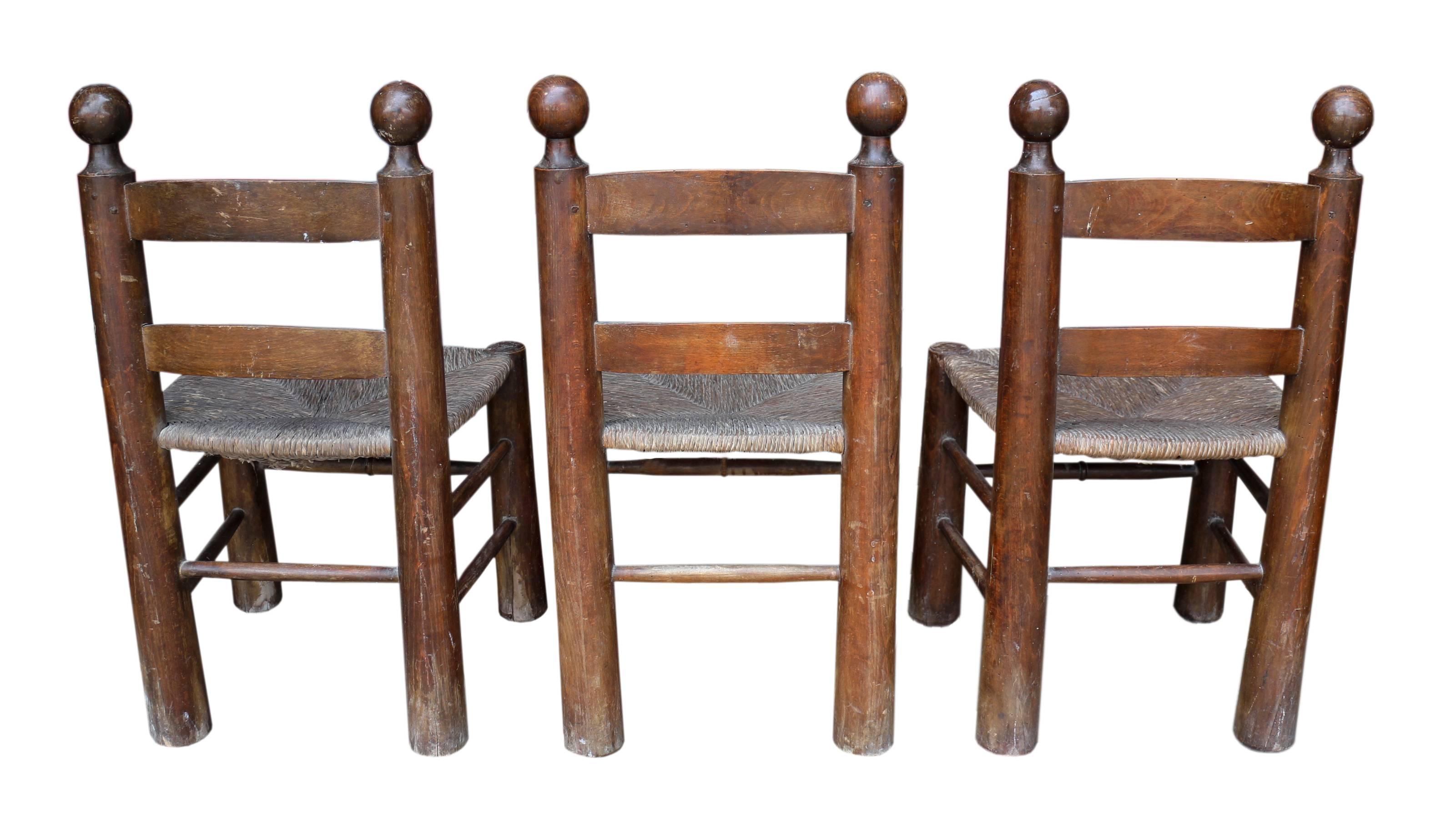 Rush Six Rustic Chairs For Sale