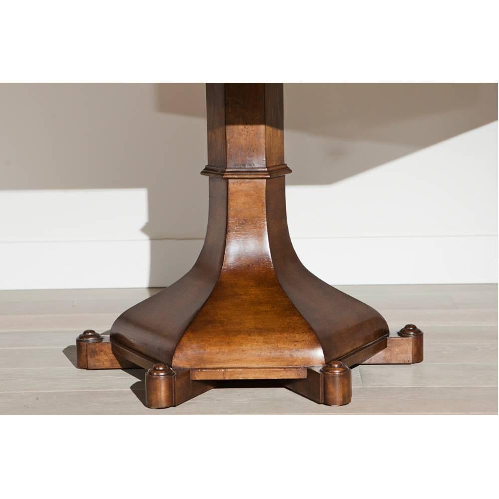 Contemporary Harbinger Perlin Walnut Pedestal Dining Table For Sale
