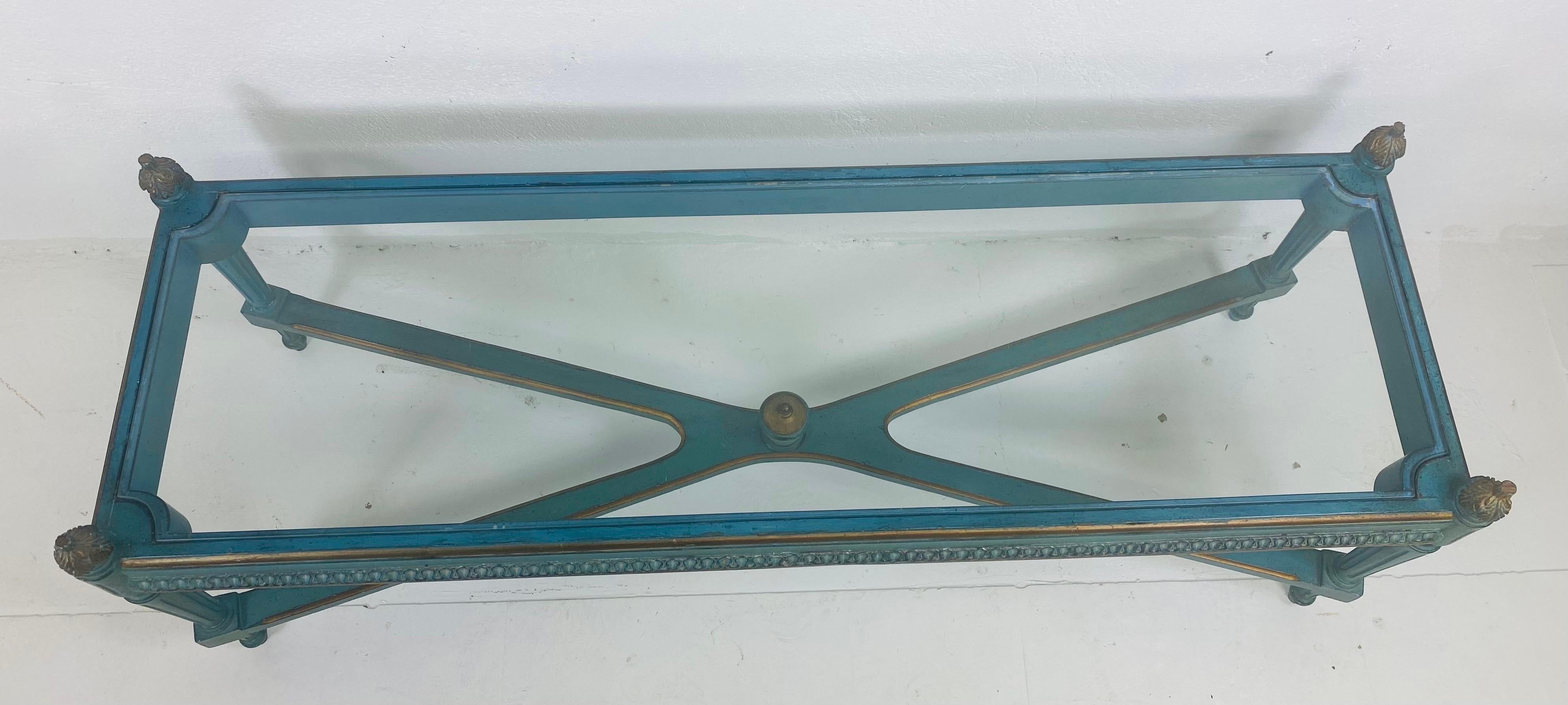 Mesa de centro pintada a mano de estilo Imperio francés de mediados del siglo XX Provincial francés en venta