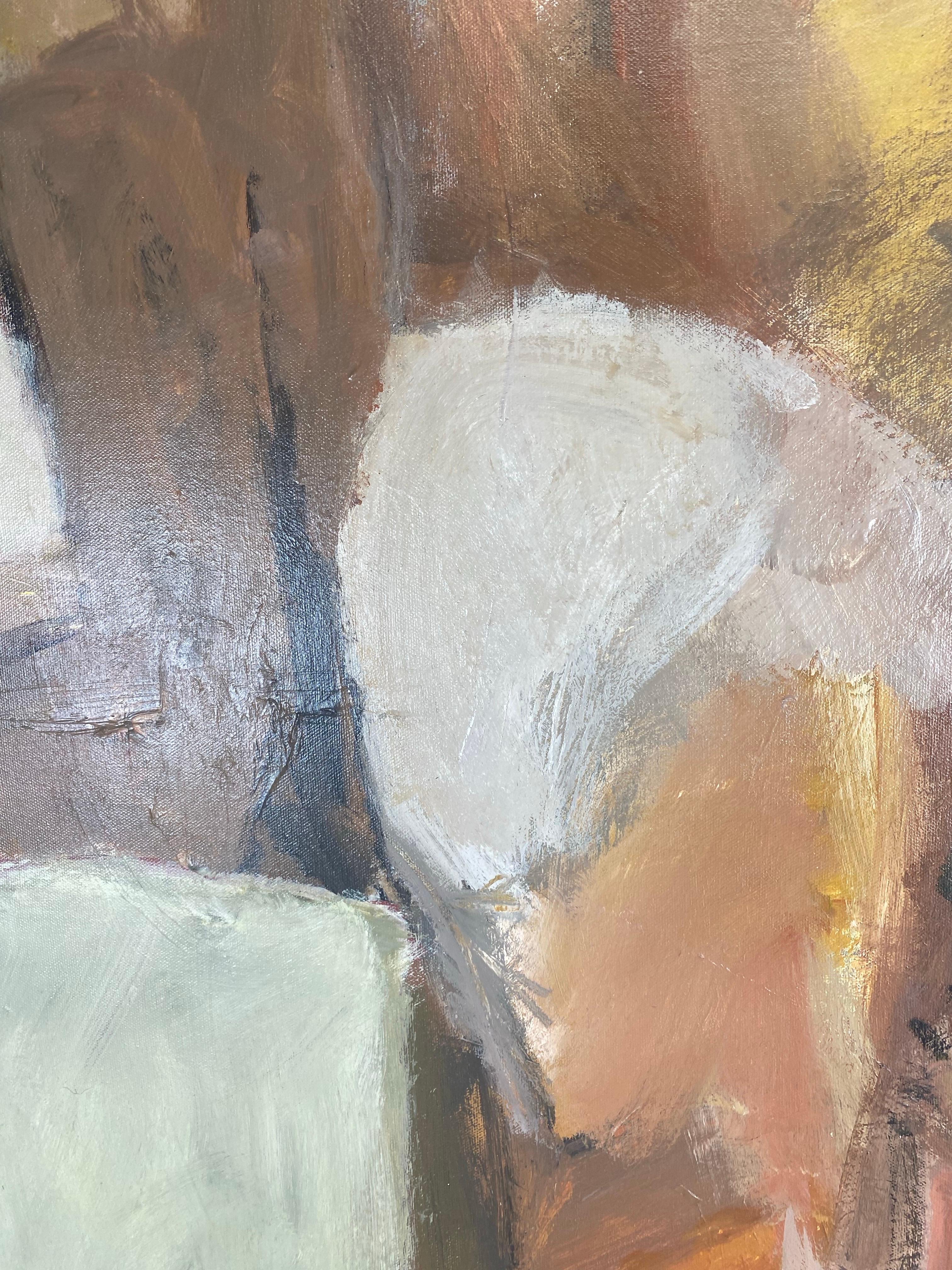 Mid-Century Vintage abstrakte impressionistischen männlichen Akt Öl auf Leinwand (Moderne der Mitte des Jahrhunderts) im Angebot