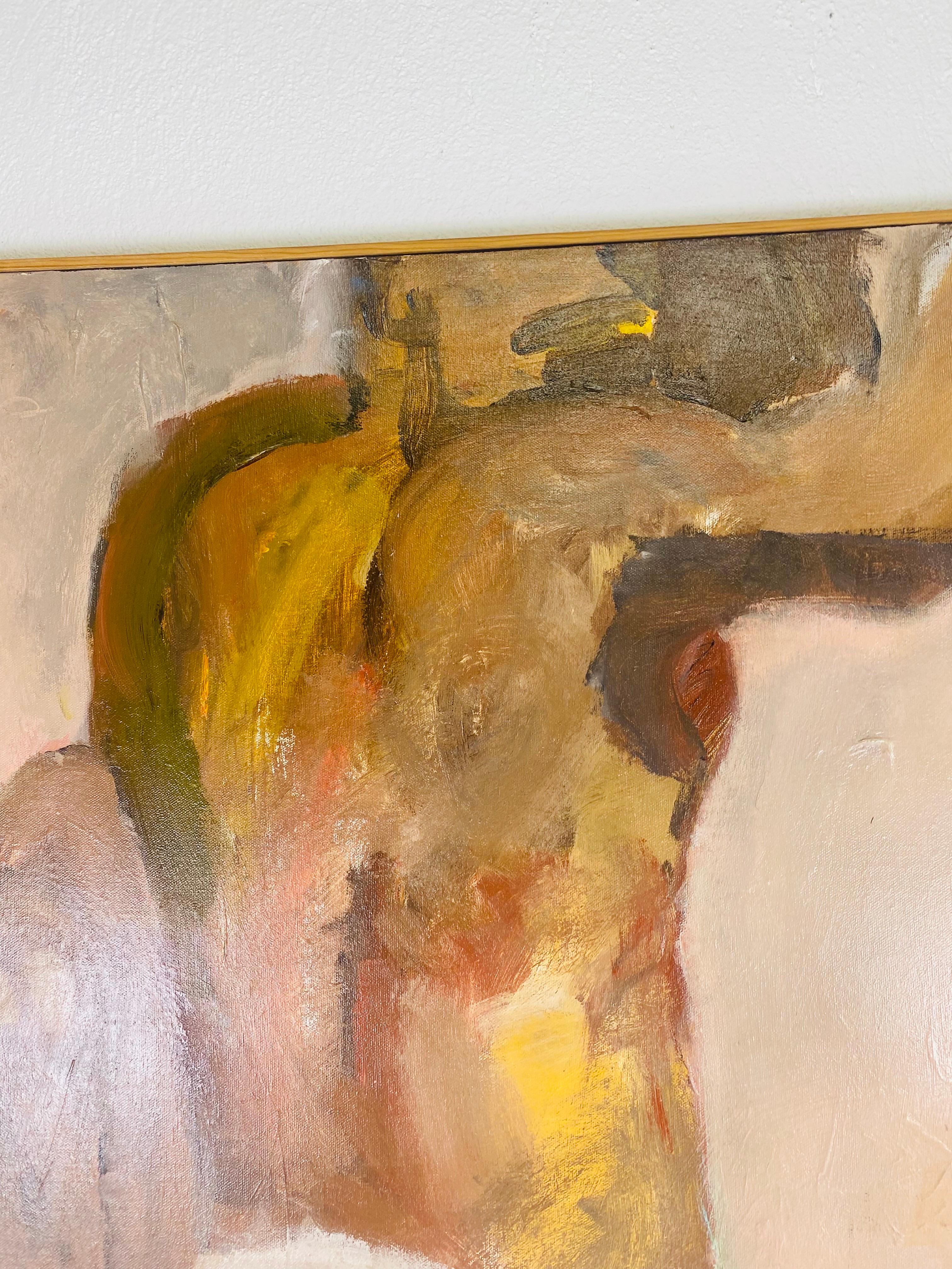 Mid-Century Vintage abstrakte impressionistischen männlichen Akt Öl auf Leinwand (Ende des 20. Jahrhunderts) im Angebot