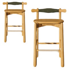 Set of 2 Counter Stool Uçá. All solid wood.