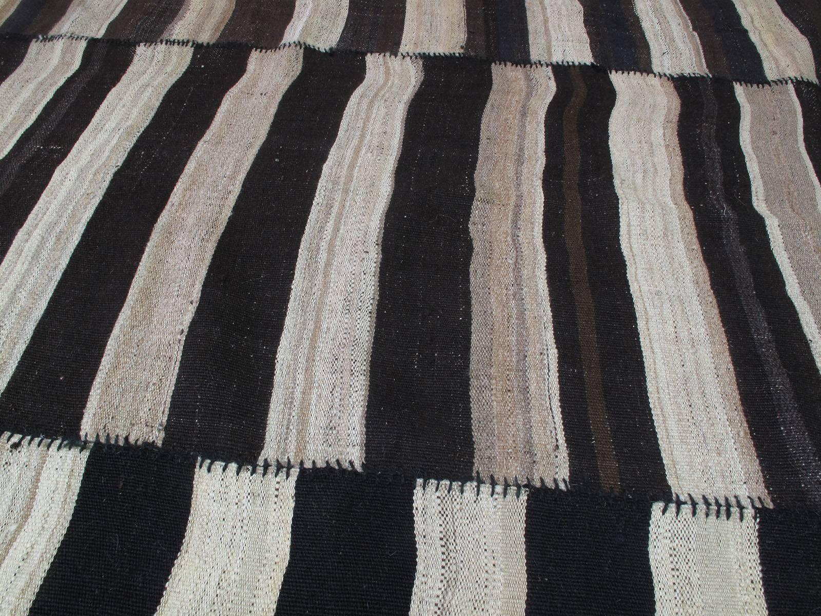 Wool Large Banded Kilim