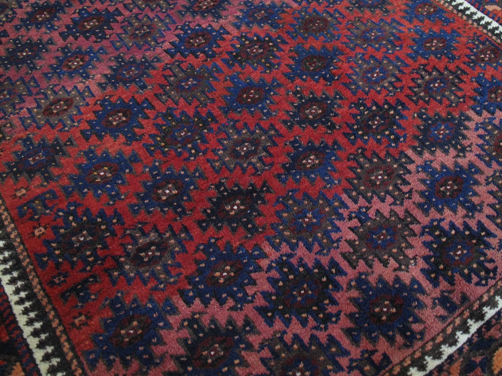 Hand-Knotted Antique Baluch Rug