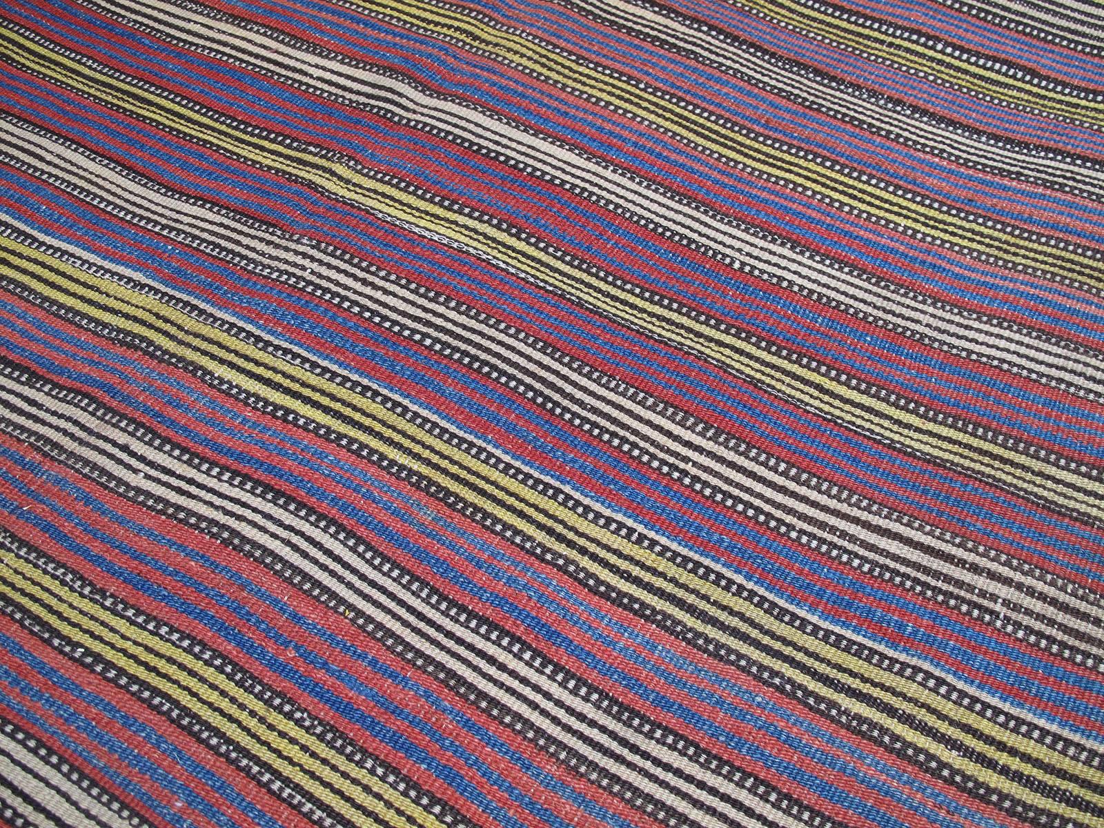 Hand-Woven Antique Erzurum Kilim Rug