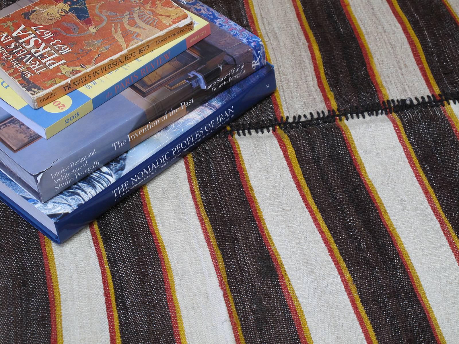 20th Century Banded Mazanderan Kilim