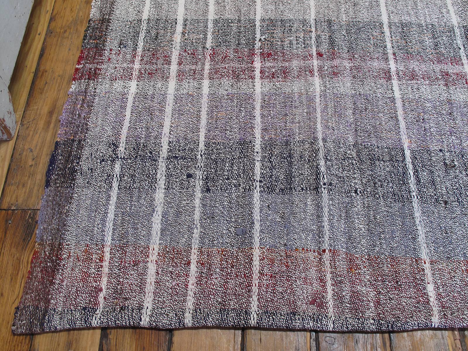 Cotton and Goat Hair Kilim with Subtle Color 1