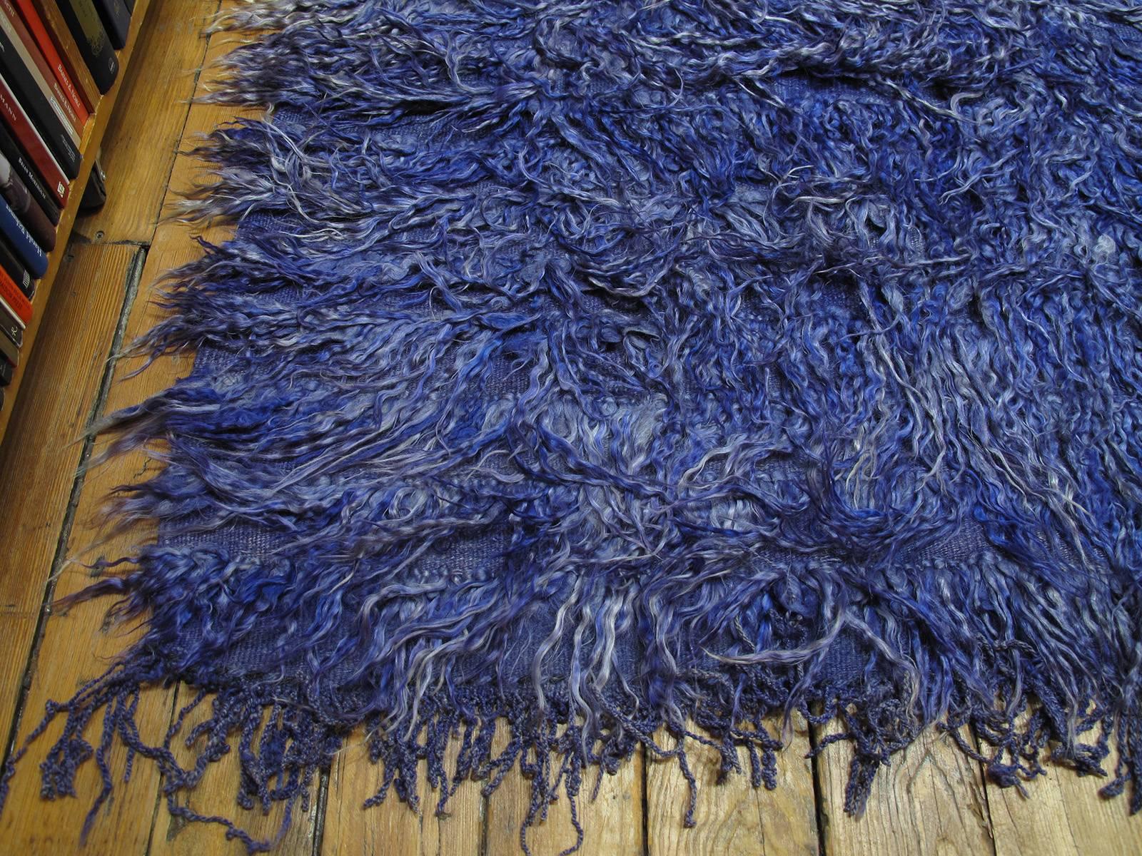 Angora Tulu Rug in Violet-Blue 1