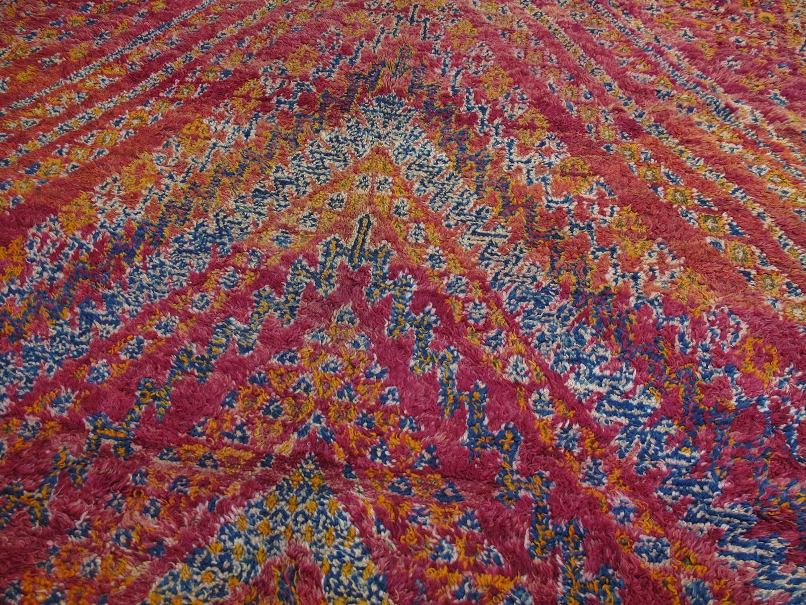 Hand-Knotted Beni Mguild Moroccan Berber Carpet