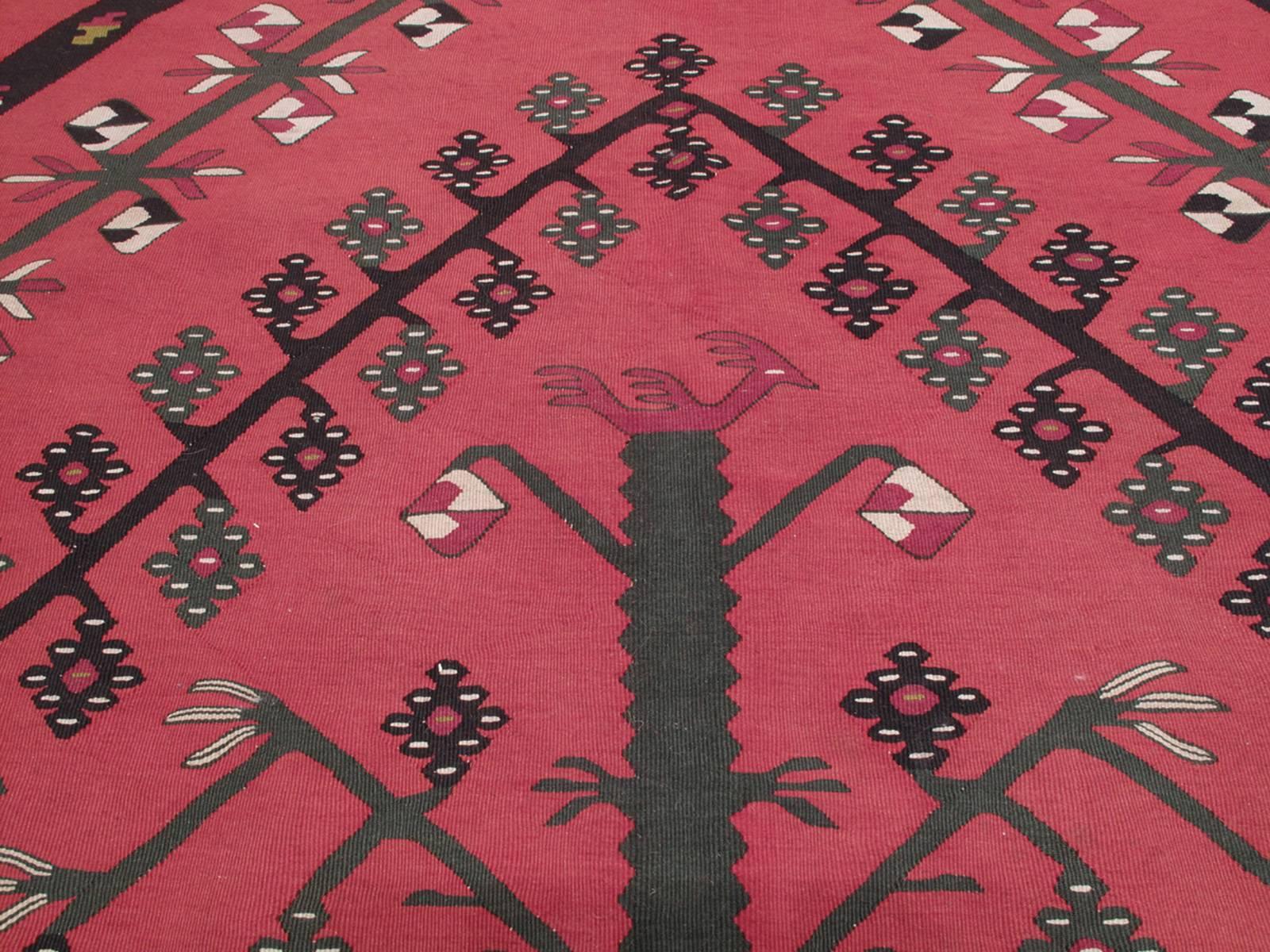 Hand-Woven Large Sharkoy Kilim Rug For Sale