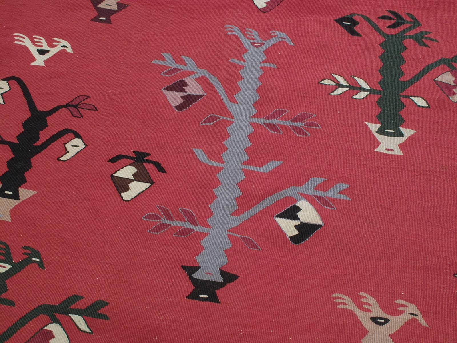 Hand-Woven Large Sharkoy Kilim Rug For Sale