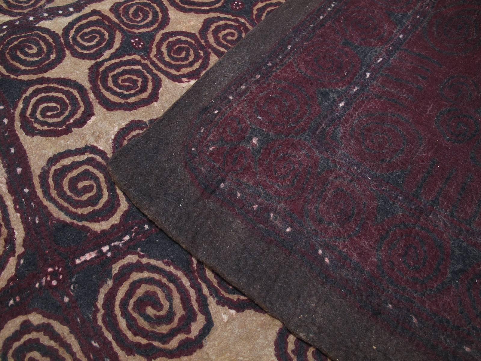 Mid-20th Century Large Turkmen/Uzbek Felt Carpet