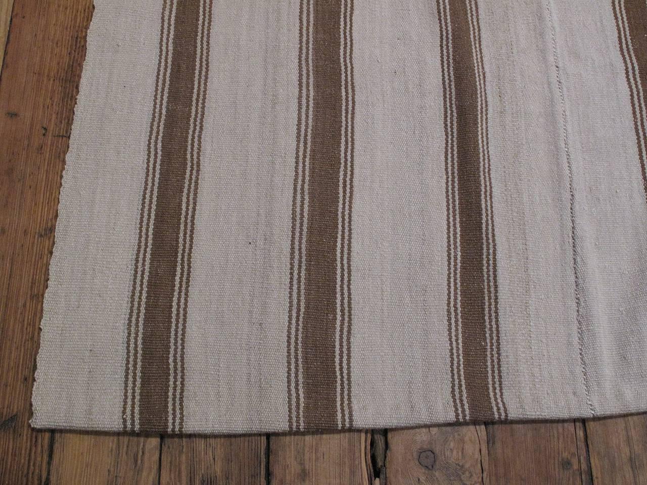 20th Century Large Kilim with Vertical Bands