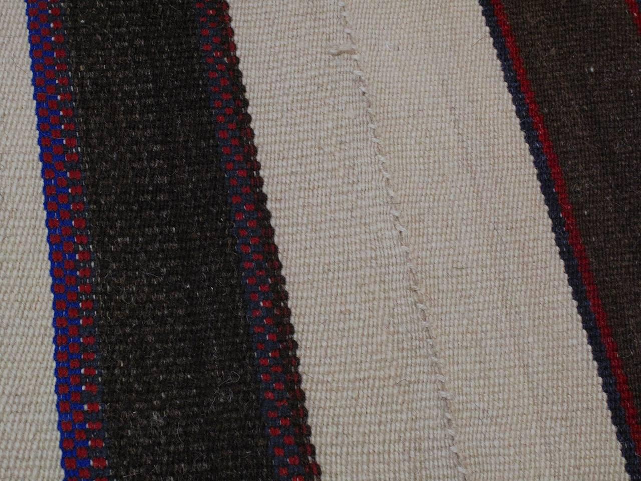 Large Kilim with Vertical Bands 1
