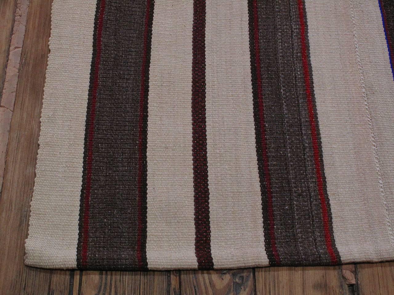 Large Kilim with Vertical Bands 2