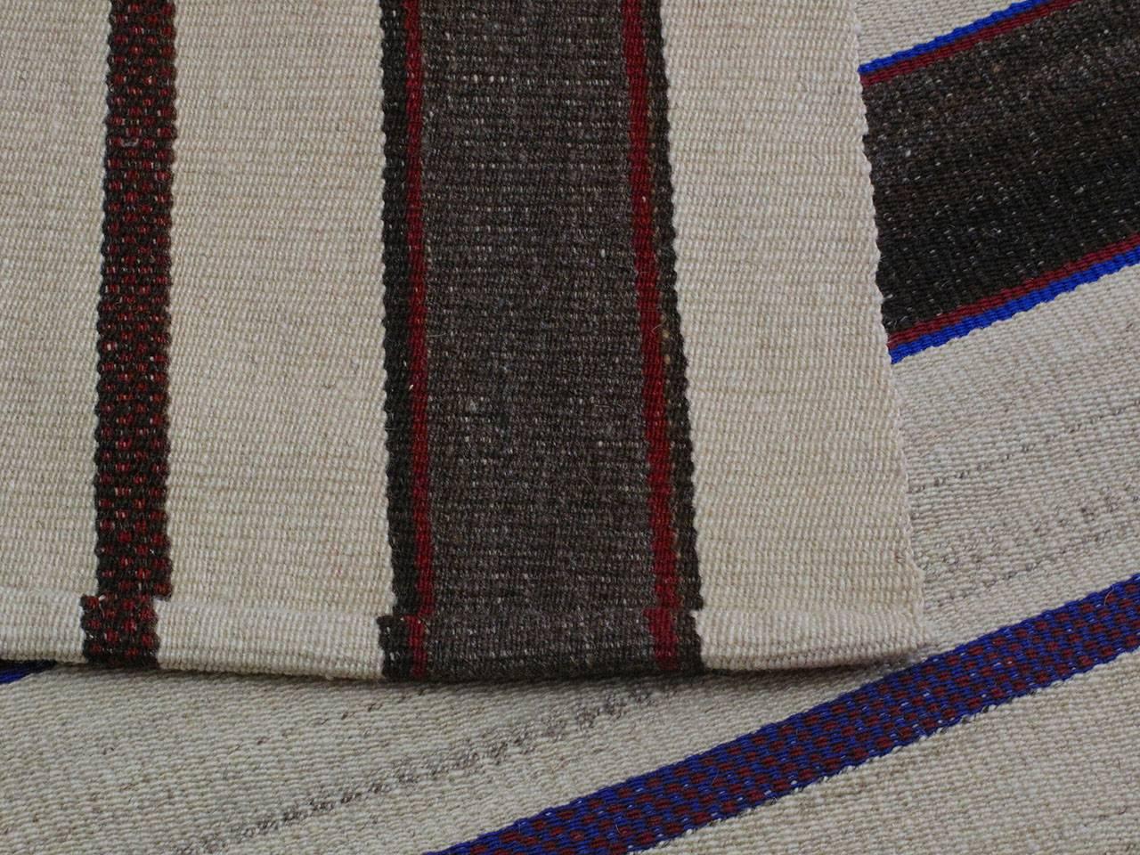 Large Kilim with Vertical Bands 3