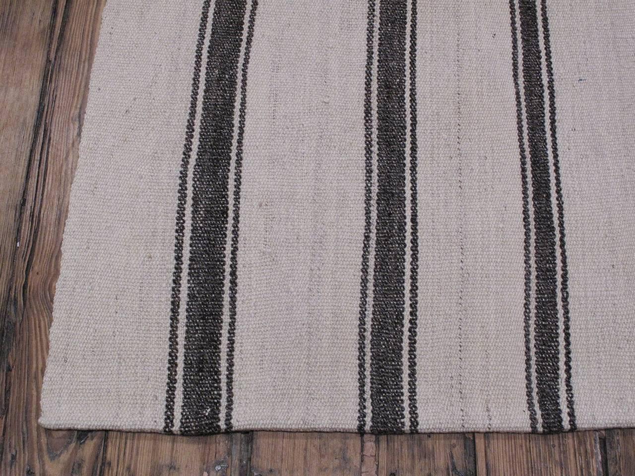 Large Kilim with Vertical Stripes 1