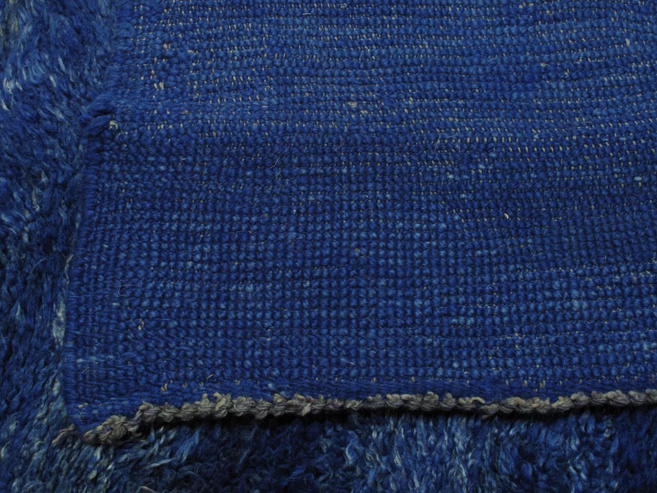 Large Blue Beni Mguild Moroccan Berber Carpet 2