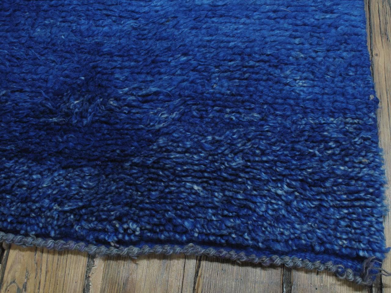 Wool Large Blue Beni Mguild Moroccan Berber Carpet