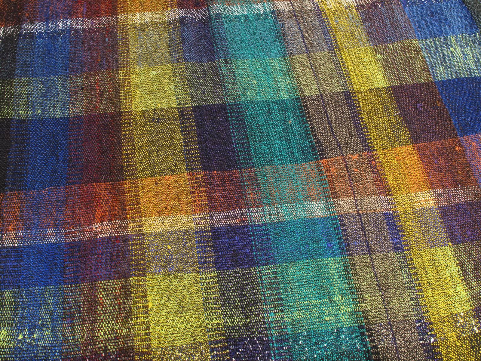 Hand-Woven Pala Kilim in Electric Colors