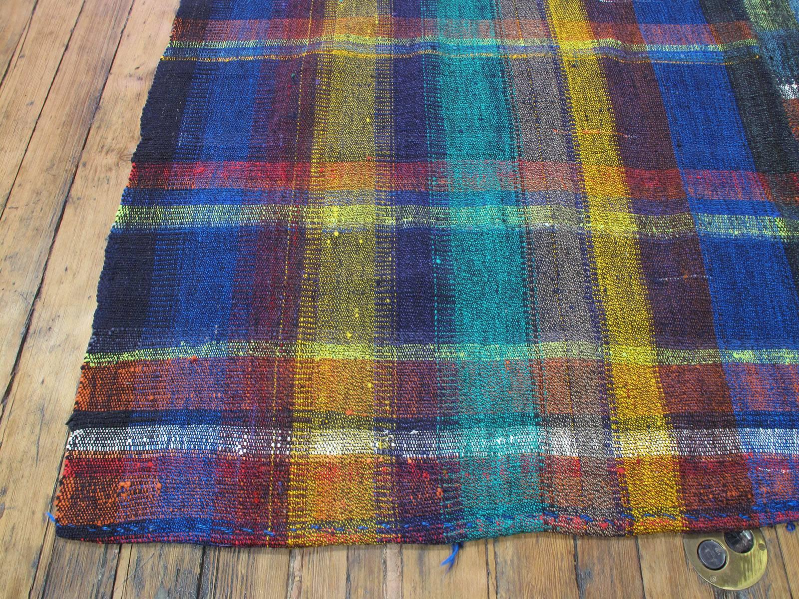 Cotton Pala Kilim in Electric Colors