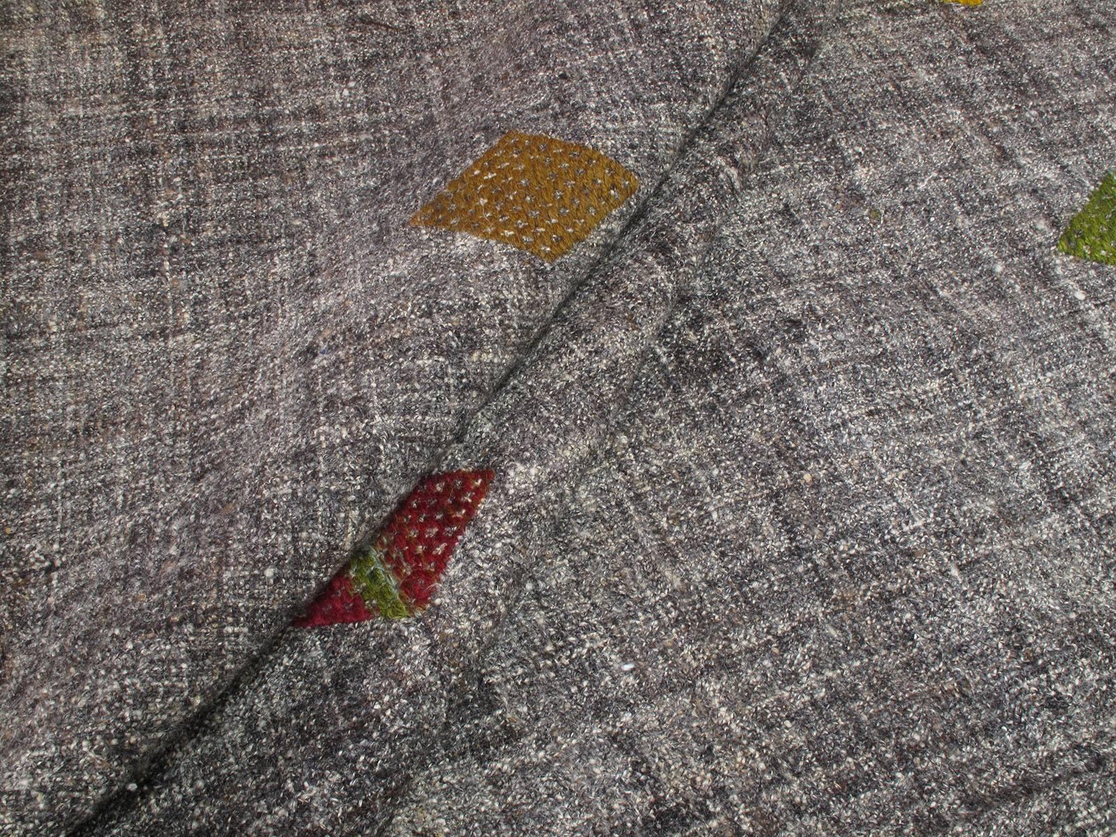 Wool Kilim with Diamond Motifs