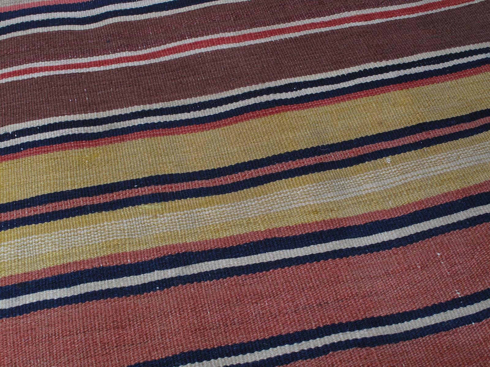 Banded Shahsavan Kilim Rug In Good Condition In New York, NY