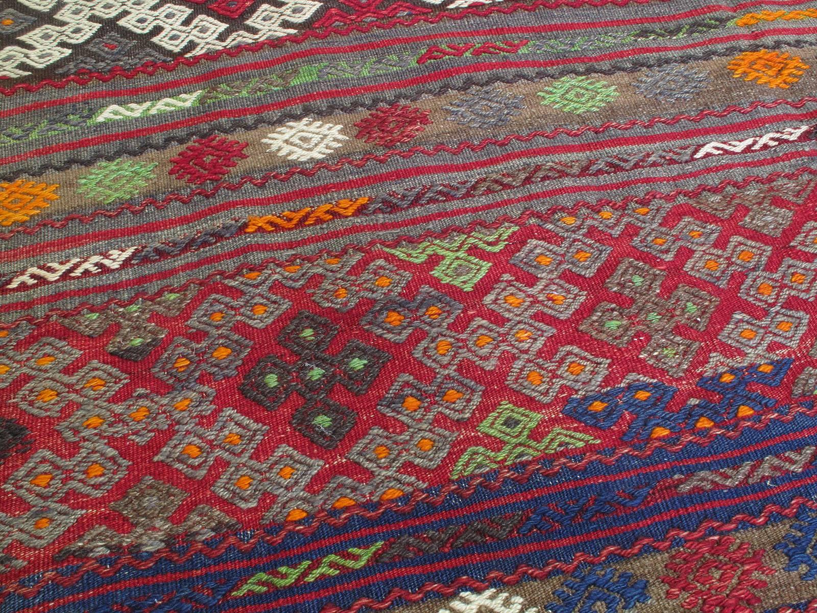 Hand-Woven Balikesir Jijim Rug For Sale