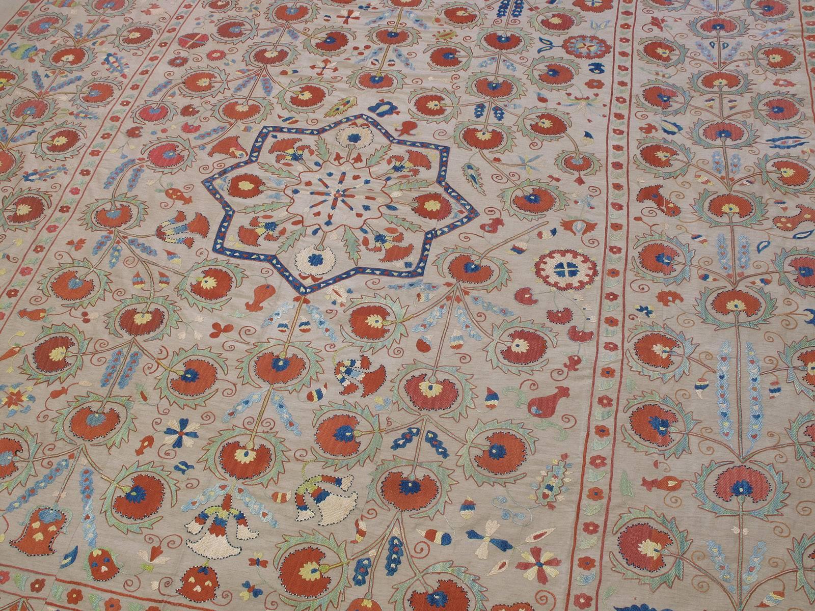A beautiful embroidered cover from Uzbekistan, created in the 