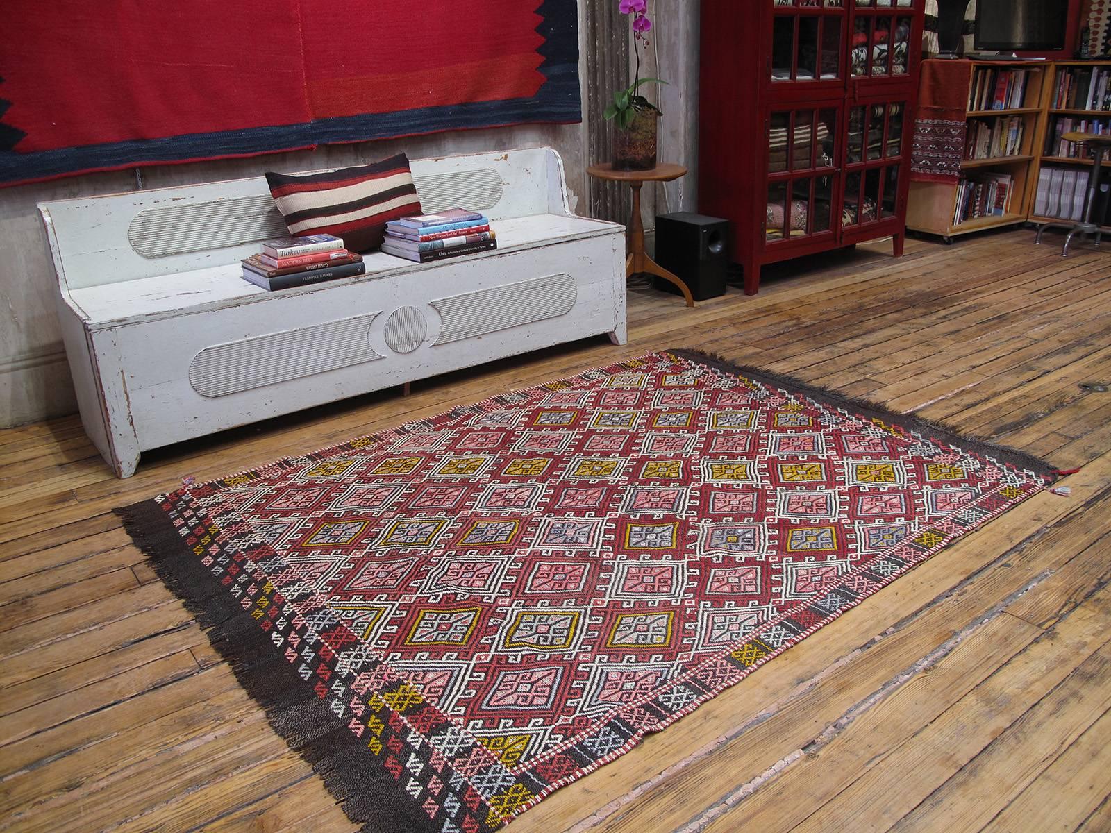 A beautiful old tribal flat-weave from Western Turkey, woven in the intricate 