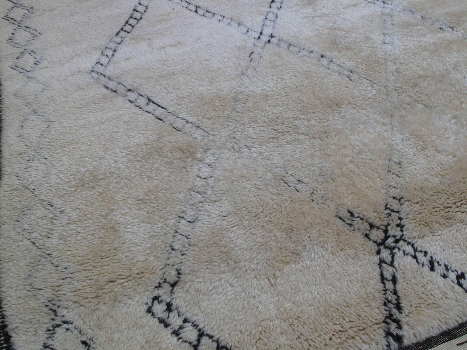 Hand-Knotted Beni Ouarain Carpet