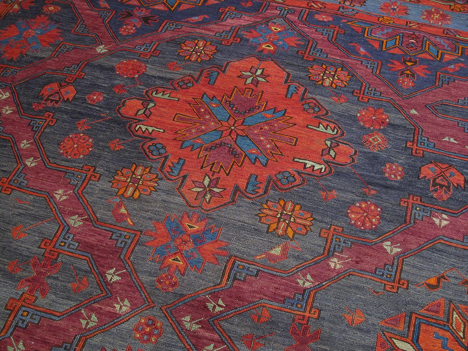 Hand-Woven Caucasian Sumak Carpet
