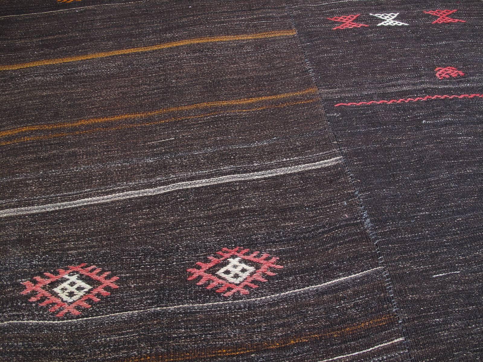 Turkish Primitive Goat Hair Kilim